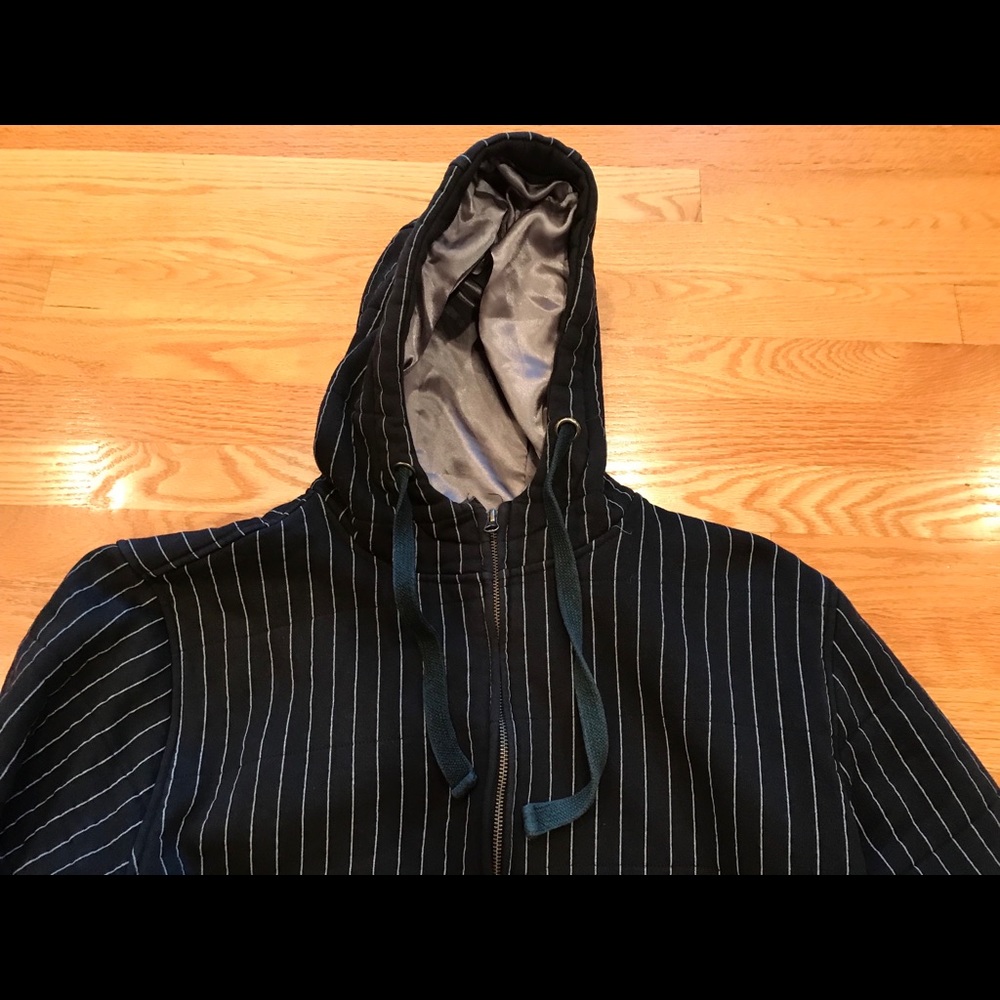 Cor3 Black Pinstripe Jacket. Size Large